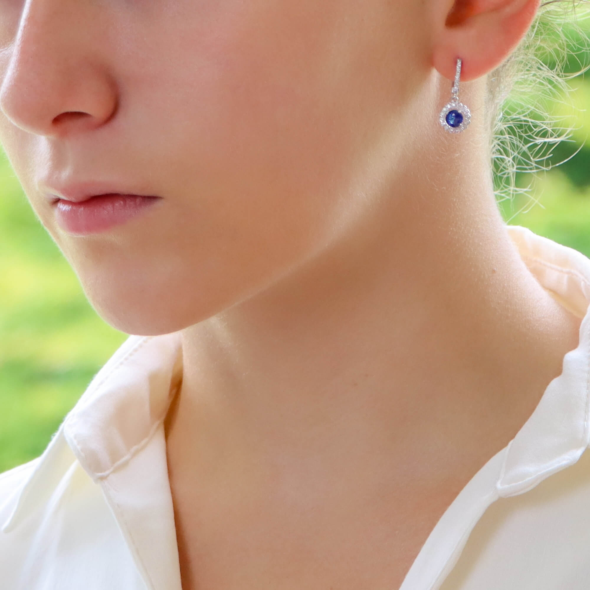 Vintage sapphire discount drop earrings