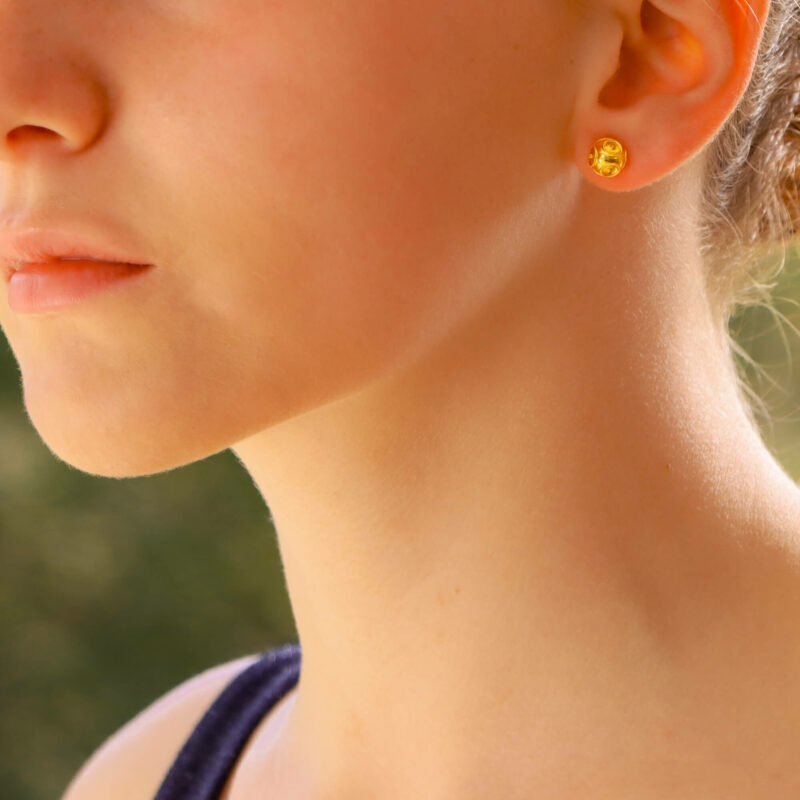 Etruscan-Style Ord Stud Earrings in Yellow Gold