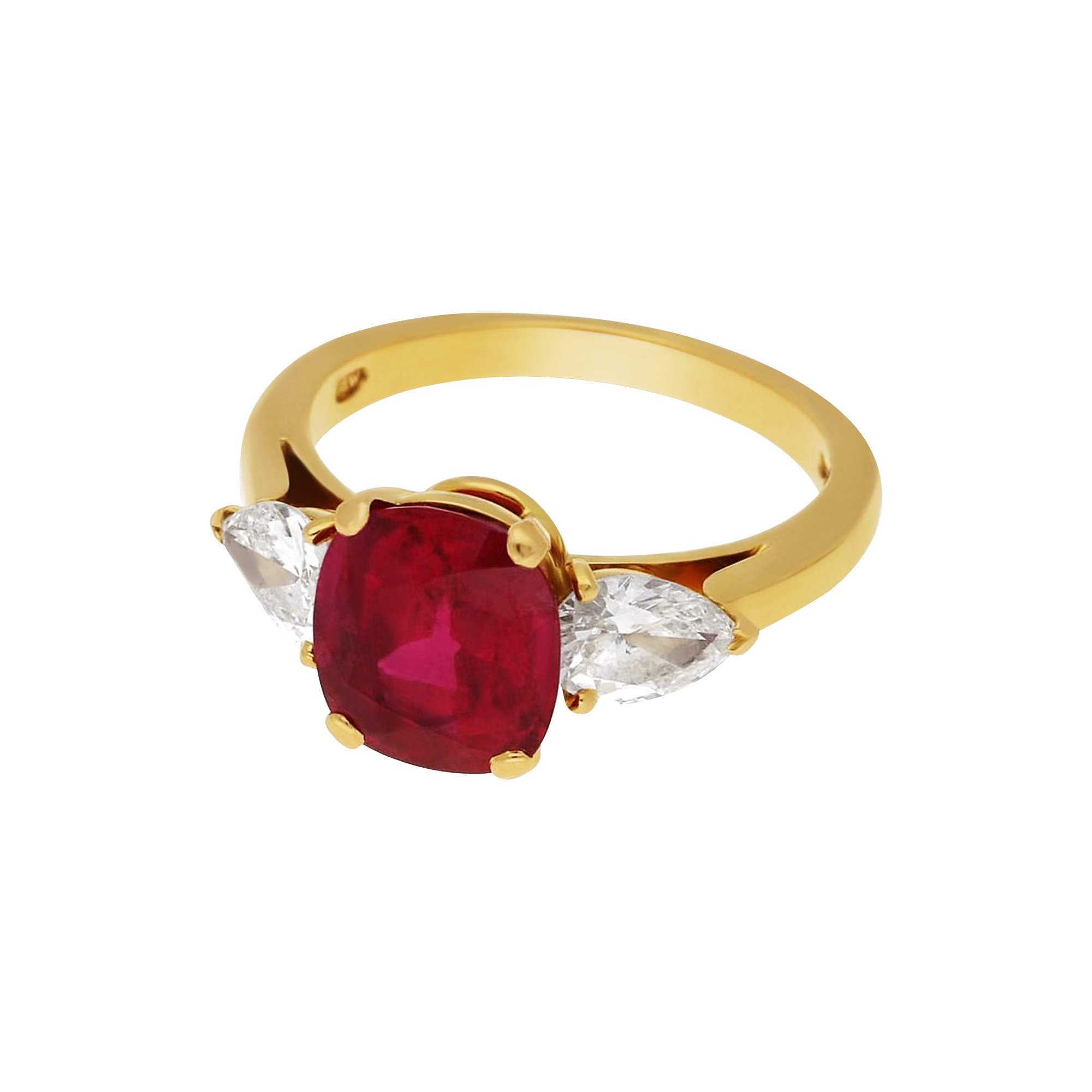 3.58ct Burmese ruby diamond engagement ring at Susannah Lovis Antique