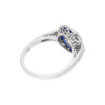 Round Brilliant Cut Diamond and Sapphire Target Ring in Platinum