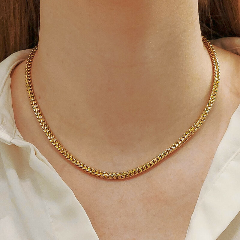 Vintage Chunky Chain Necklace in 18k Yellow Gold