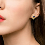 Bulgari Cabochon Sapphire Clip Earrings in Yellow Gold