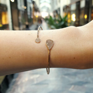 Rose-Cut Diamond Cuff Bracelet in 14kt Rose Gold