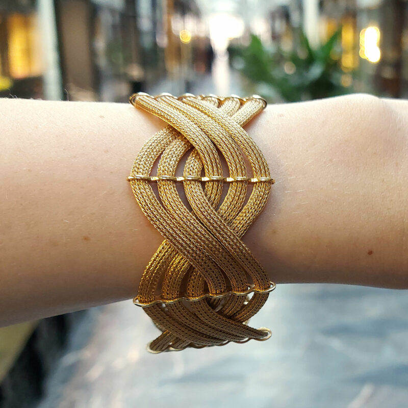 1960's Italian Rose Gold Braided Bracelet