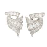 Art Deco Style Old Mine Cut Diamond Scroll Earrings