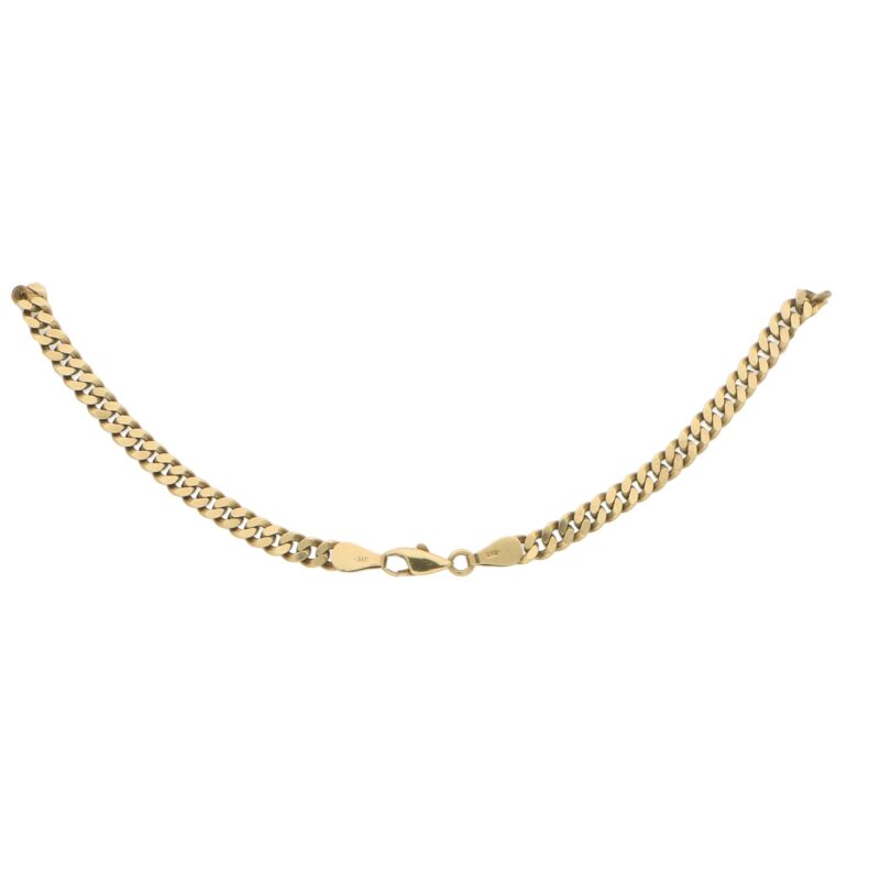 Yellow Gold Flat Curb Link Chain in 9ct