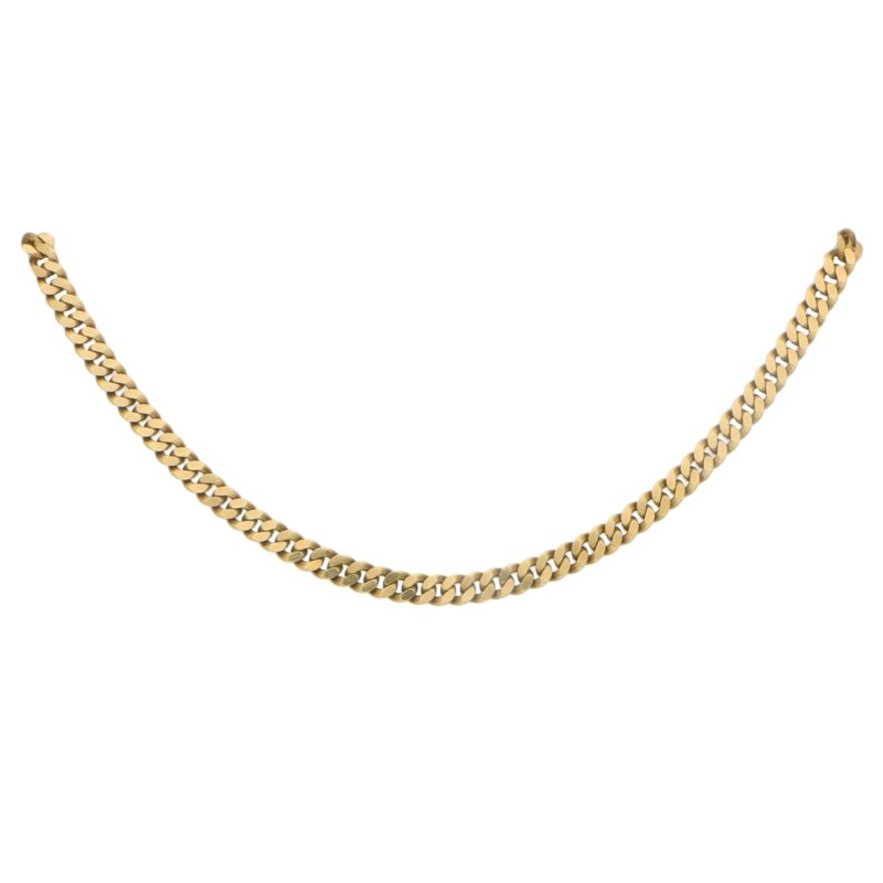 Yellow Gold Flat Curb Link Chain in 9ct