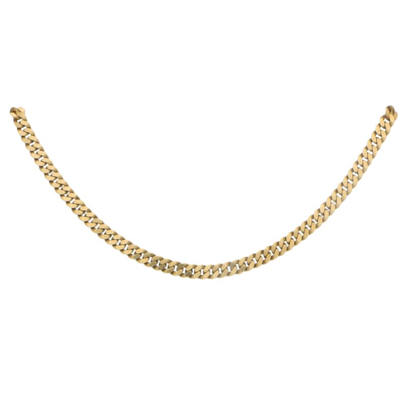 Yellow Gold Flat Curb Link Chain in 9ct