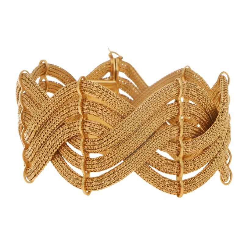 1960's Italian Rose Gold Braided Bracelet