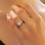 Art Deco Style Round Cut Diamond Ring in Platinum