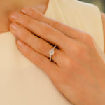 Diamond Solitaire Ring with Claw-Set Shoulders in White Gold