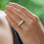 3.06ct Three-Stone Diamond Ring in Yellow and White Gold