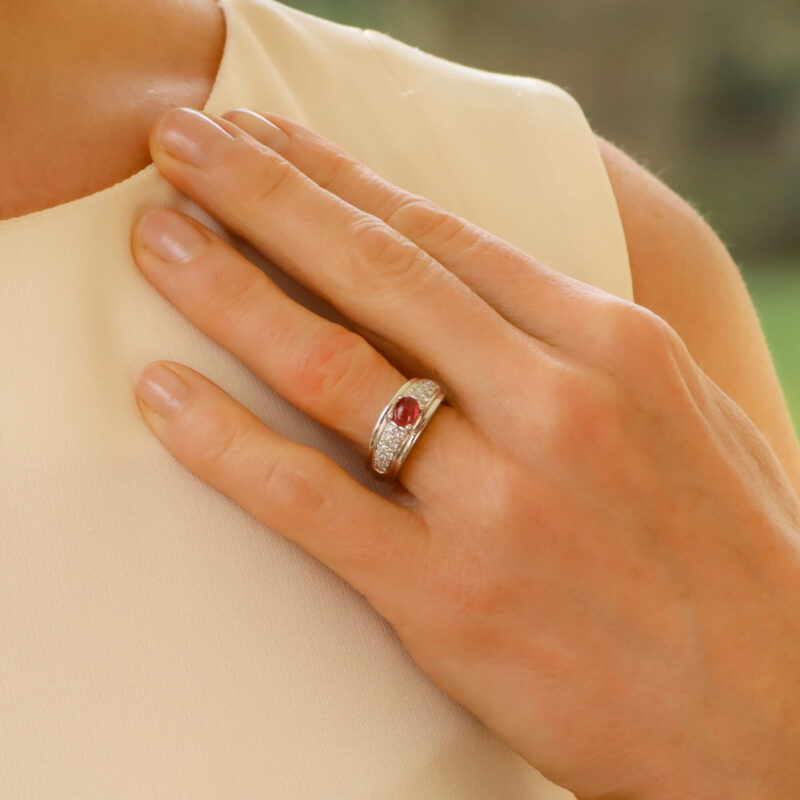 Boucheron Ruby and Diamond set Platinum Ring