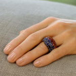 Ruby and Sapphire Bombe Ring