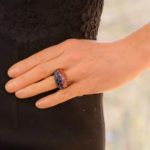 Ruby and Sapphire Bombe Ring