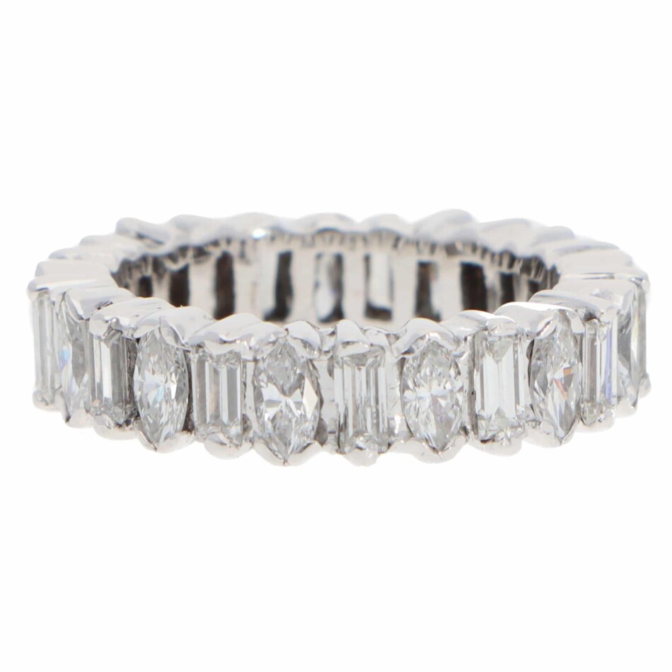 Vintage Diamond Full Eternity Ring in White Gold