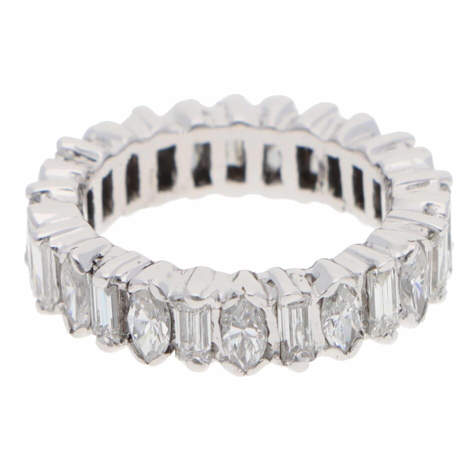 Vintage Diamond Full Eternity Ring in White Gold