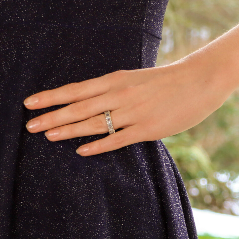 Vintage Diamond Full Eternity Ring in White Gold