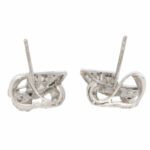 Art Deco Style Old Mine Cut Diamond Scroll Earrings