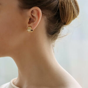 Vintage Bulgari Diamond Earrings in Yellow Gold