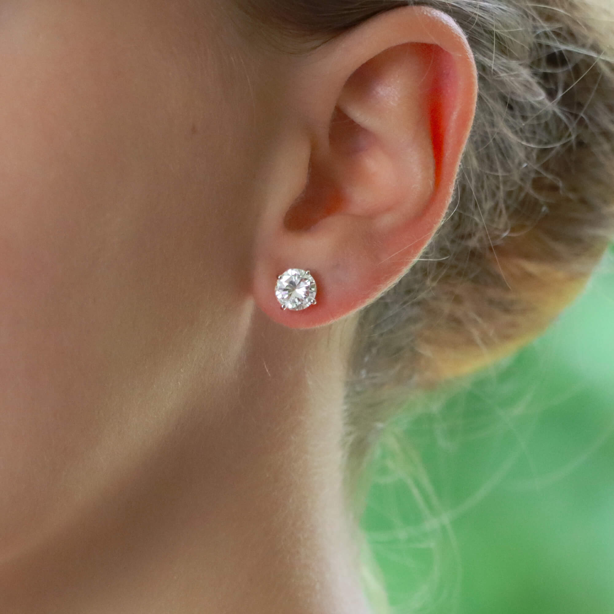 Solitaire diamond stud earrings 2.35 carats at Susannah Lovis