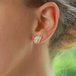 Diamond Stud Earrings in a Wing Design