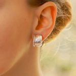 Vintage Roberto Coin Diamond Elephant Hoop Earrings Vintage Roberto Coin Diamond Elephant Hoop Earrings