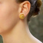 Vintage Ropework Knot Ear Clips in Yellow Gold