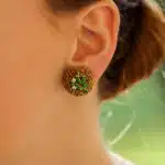 18ct wire work pineapple earrings with diamonds