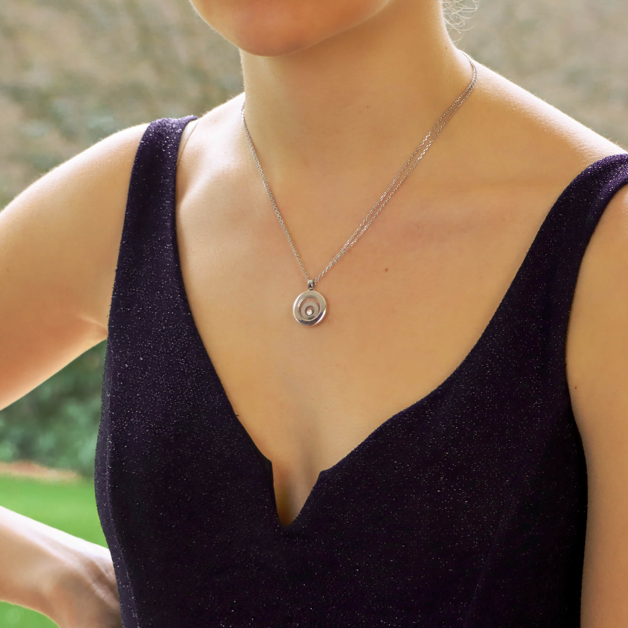 Chopard Happy Spirit diamond pendant on Chopard chain