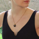 Vintage Van Cleef & Arpels Onyx Pendant Necklace in Yellow Gold