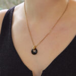 Vintage Van Cleef & Arpels Onyx Pendant Necklace in Yellow Gold