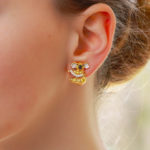 Vintage Koala Bear Diamond, Yellow Diamond, Onyx Clip Earrings Vintage Koala Bear Diamond, Yellow Diamond, Onyx Clip Earrings