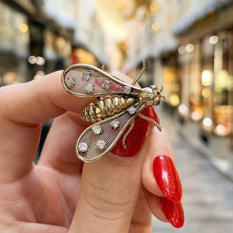 Chaumet Paris Diamond Gold Bug Brooch