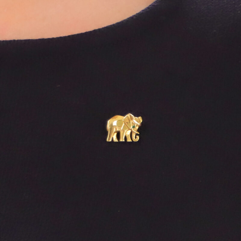 Vintage Cartier Elephant Pin/Brooch in Yellow Gold, 1990s