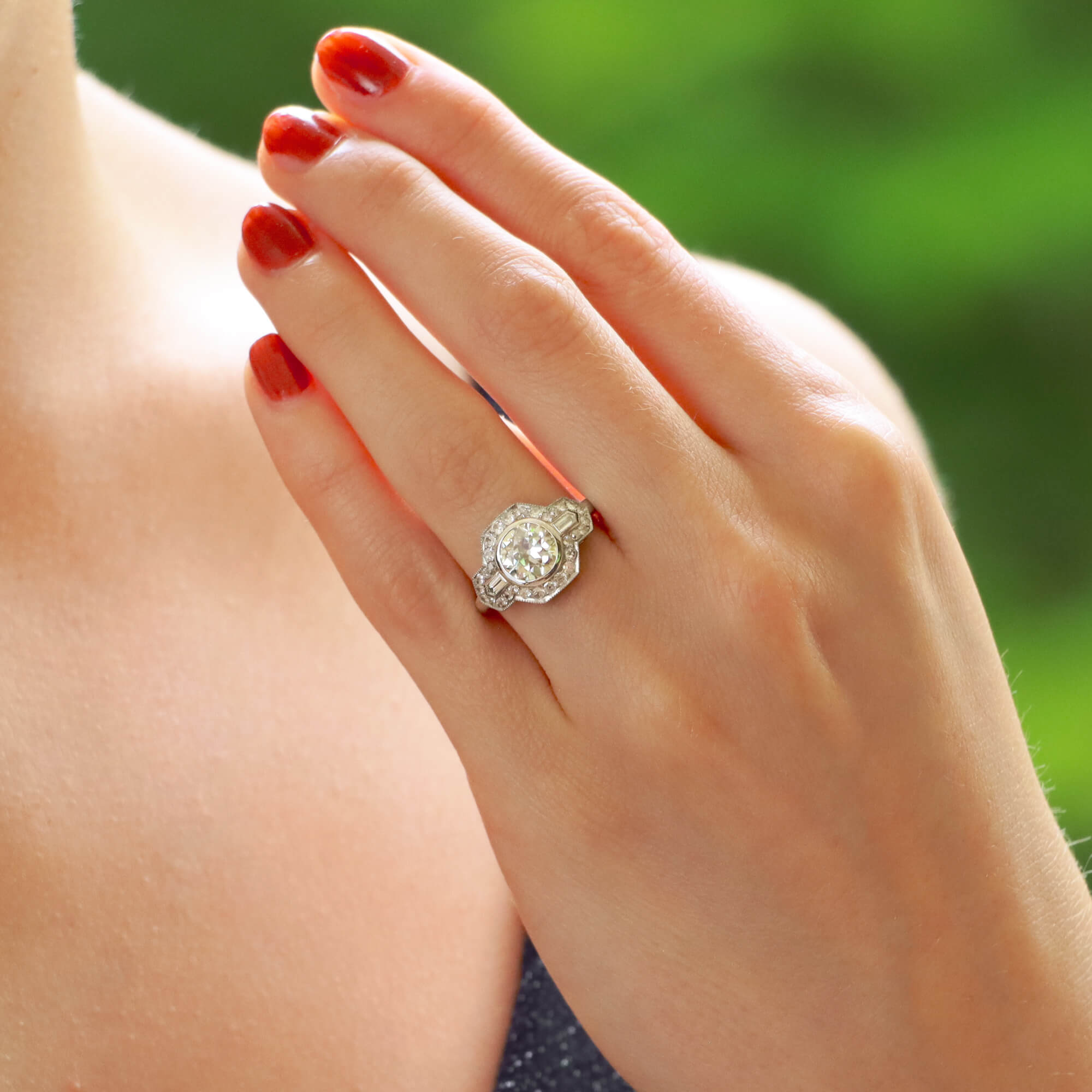 Art deco ring clearance diamond