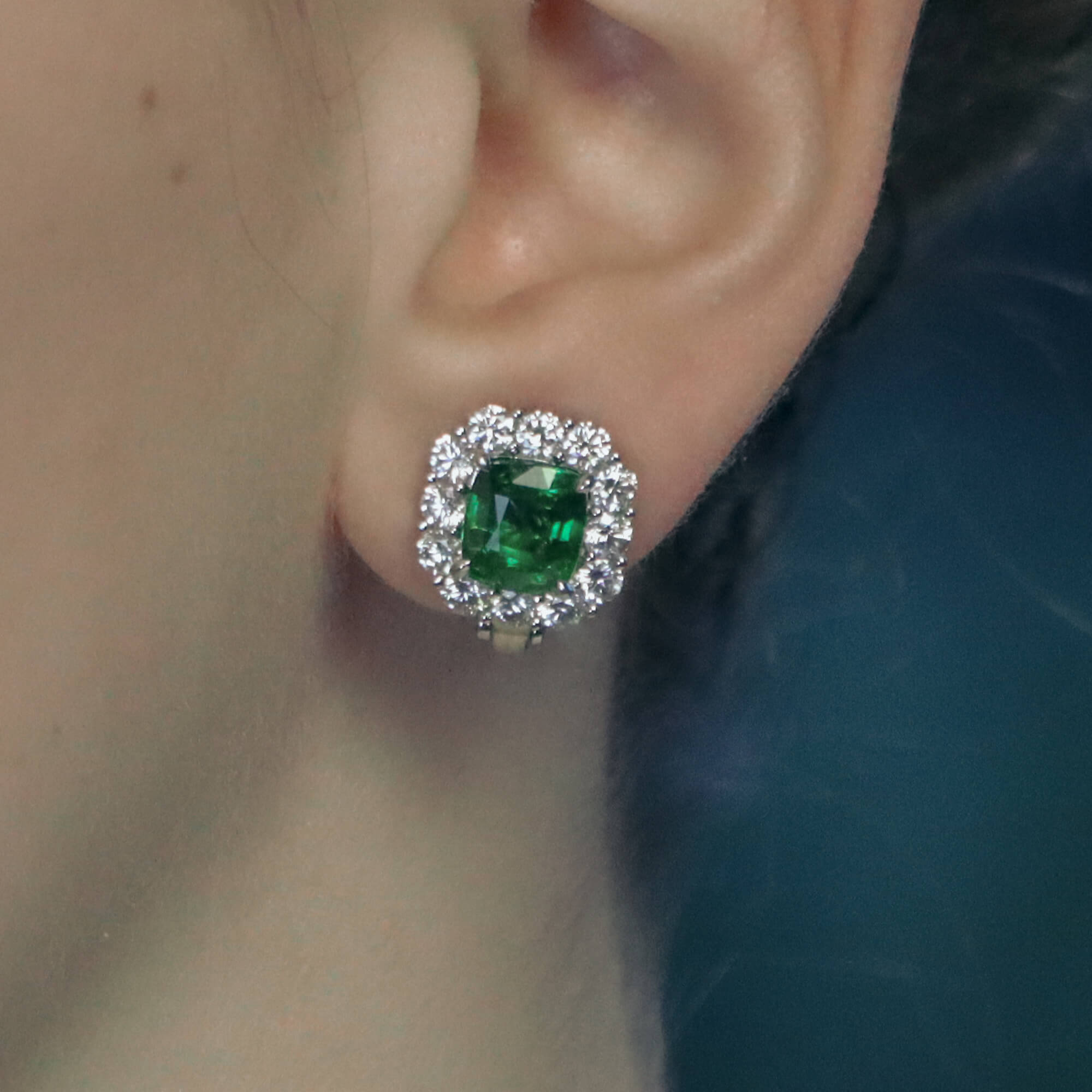 Tsavorite garnet top stud earrings