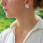 Diamond studded four leaf Clover Earrings