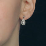 Edwardian 0.90ct Diamond Ear Pendants in Platinum