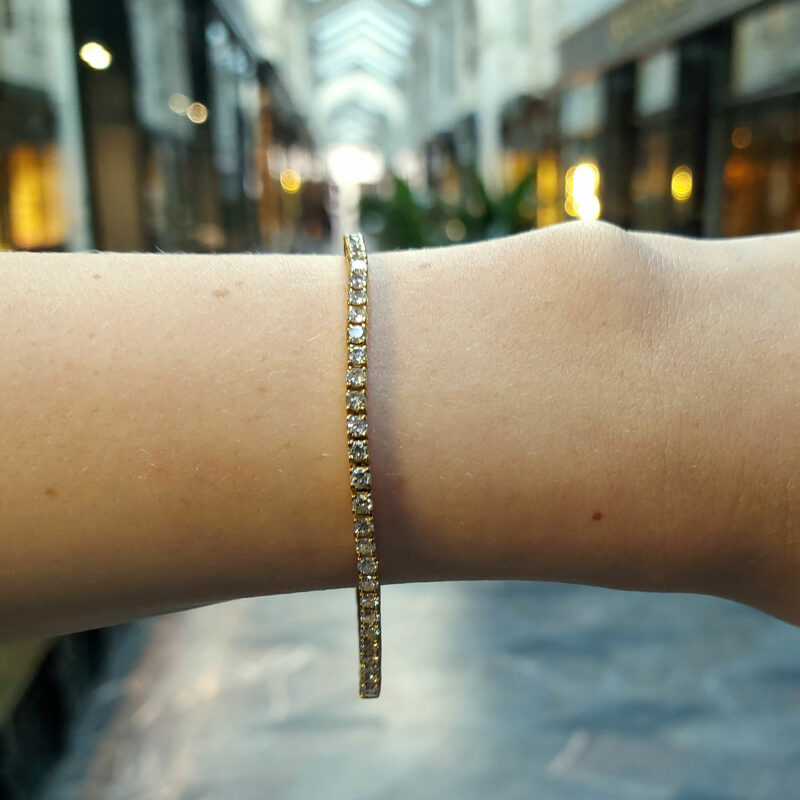 3.50ct Diamond Line Bracelet in 18K Yellow Gold