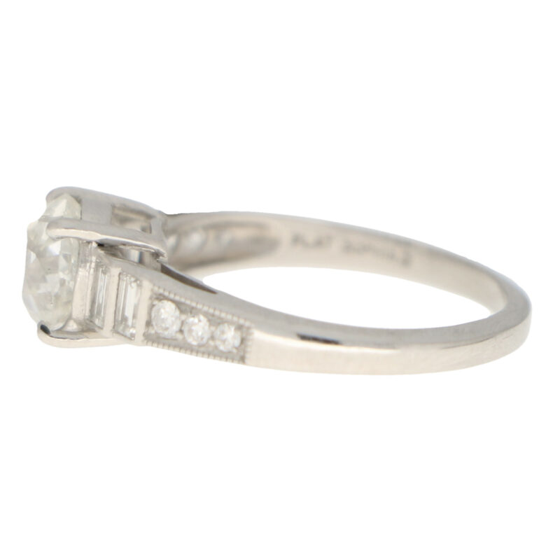 Art Deco Style Old Cut Diamond Solitaire Ring