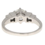 Art Deco Style Round Cut Diamond Ring in Platinum