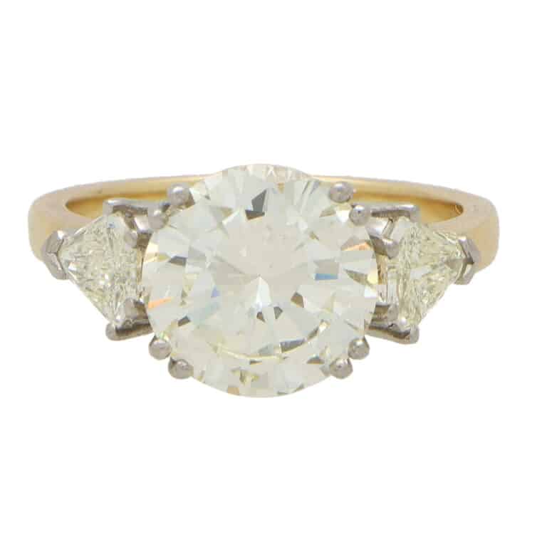 Contemporary 3.75ct Round Brilliant-Cut Diamond Three-Stone Ring