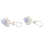 Art Deco Inspired Star Sapphire and Diamond Earrings