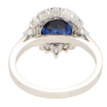 Royal Blue Sapphire and Diamond Cluster Ring