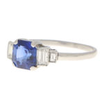 Art Deco Sapphire and Diamond Ring in Platinum