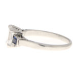 GIA Certified Art Deco Diamond and Sapphire Ring