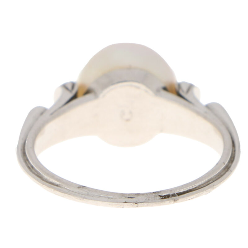 Art Nouveau Inspired Natural Pearl and Diamond Ring