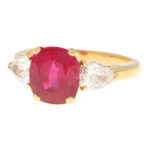 3.58ct Burmese Red Ruby and Diamond Engagement Ring