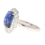 Art Deco Style 7.62ct Blue Sapphire and Diamond Cluster Ring